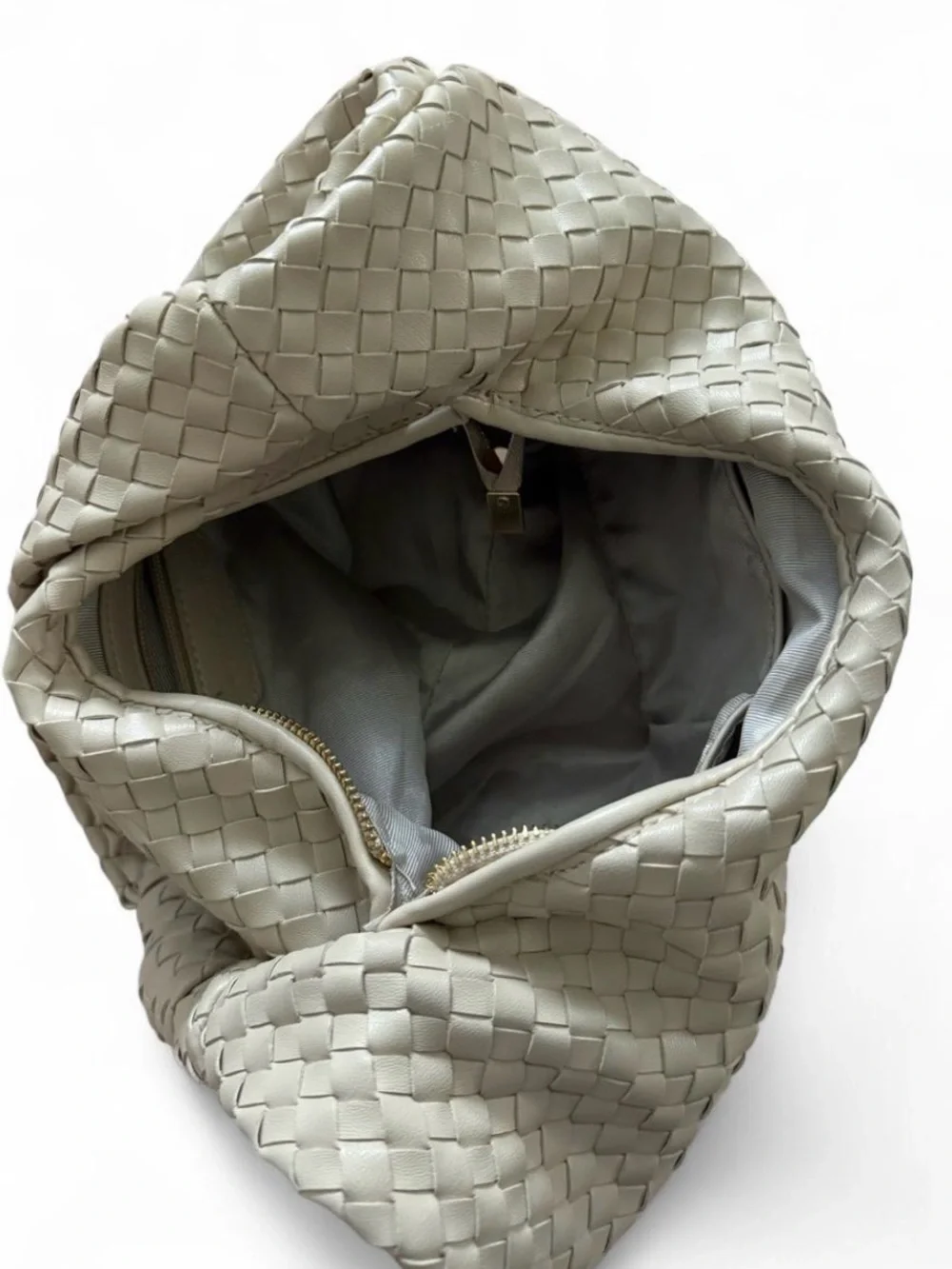 Anthropologie Woven Hobo Bag in Light Cream